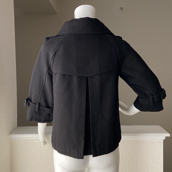 EUC LOFT Black Pea Coat Cropped Size XS - Picture 3 of 11